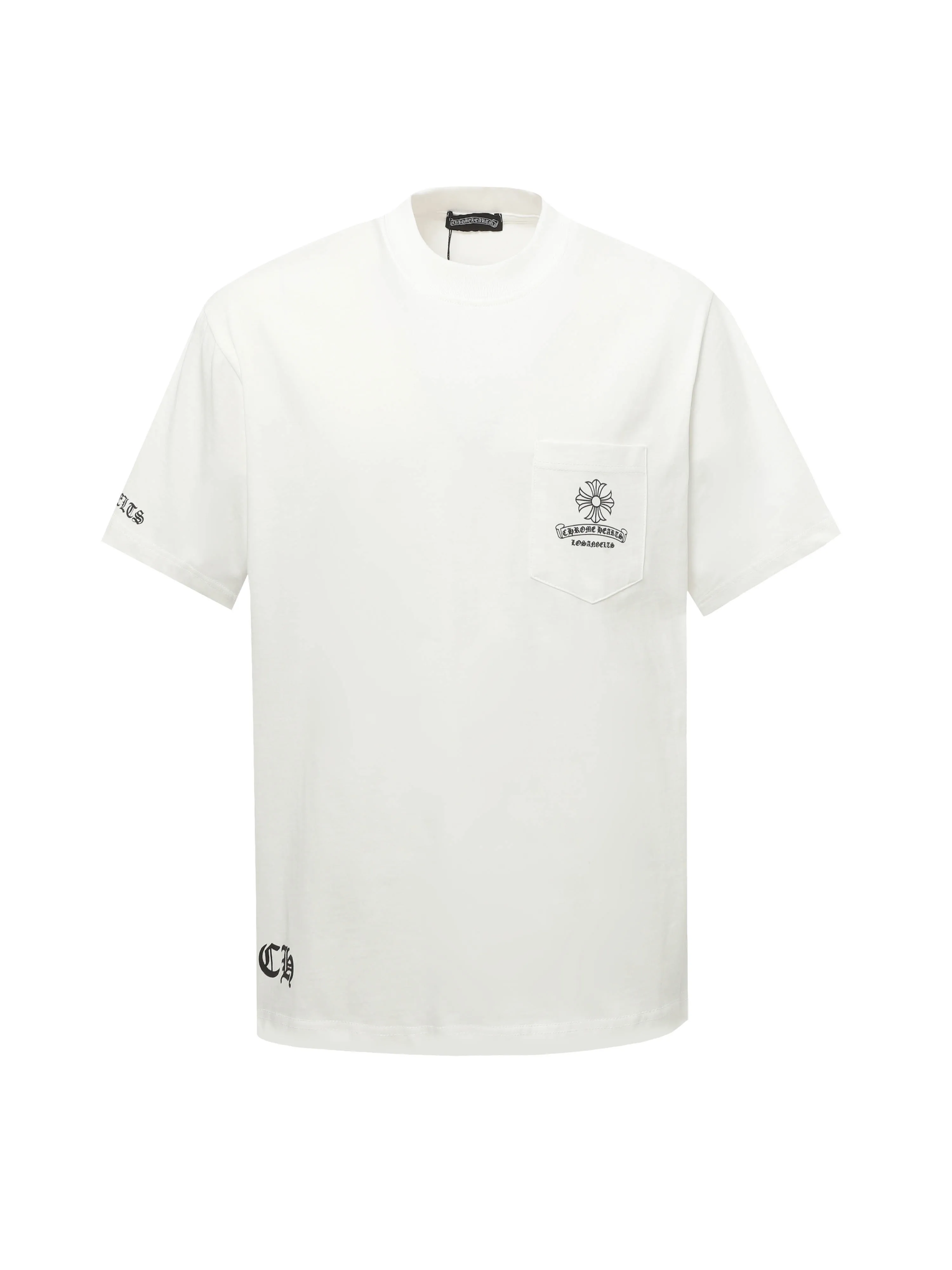 🅿️180 Chrome hearte/Chrome heart ch 25ss early spring new Sanskrit foam short-sleeved T-shirt. A must-have item for daily commuting for men and women in light luxury. The correct version is welcome to compare. Detailed features: ·280 grams of 100% pure cotton double yarn jersey fabric. ·Custom-dyed special thickening in the same vat. 32 pieces of double-strand 1x1 thread. Size: XS-L